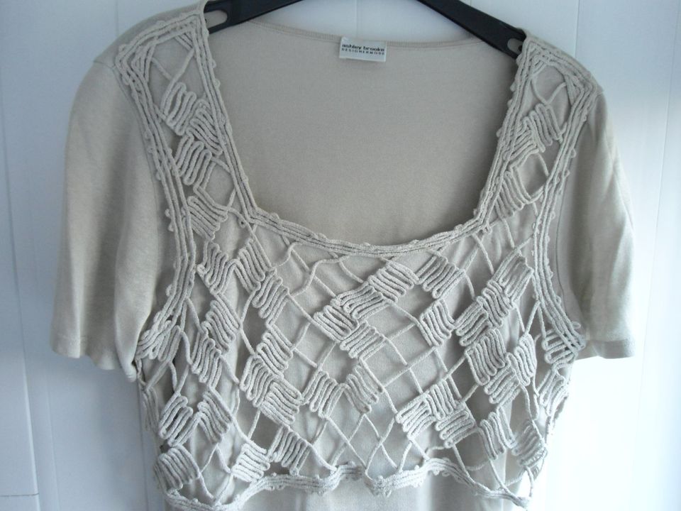 Pulli v.Ashley Brooke Heine, Leinen, 1/2 Arm, Gr. 44, Farbe beige in Kasendorf