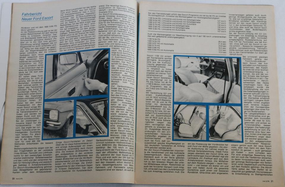 Ford ESCORT 1975 Literaturpaket 3 Hefte mot auto-journal u.a. in Neu Wulmstorf