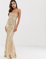 Goddiva Maxikleid mit Pailletten Hochzeit Abiball Abendkleid Gold Essen - Karnap Vorschau