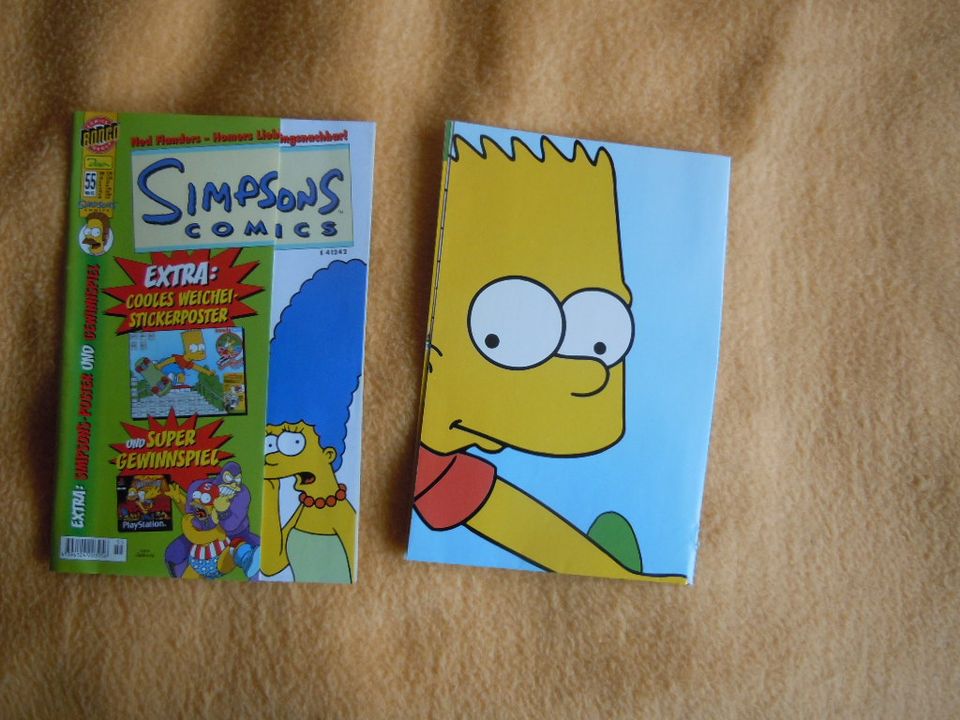 Simpsons Comics 55 2001, 57 2001 mit Stickerposter  Comic-Heft RA in Aachen