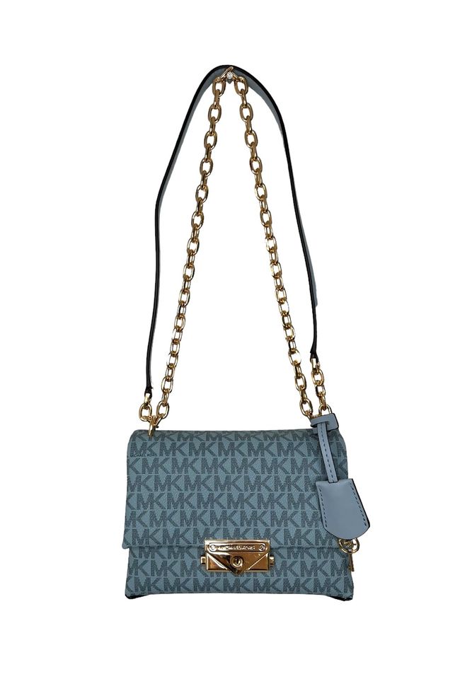 Michael Kors MK Tasche Crossbody Jet Set Cece Blau Gold NEU in Reiskirchen