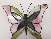 Tiffany Handarbeit Schmetterling mit Zinnkörper Nordrhein-Westfalen - Nettetal Vorschau
