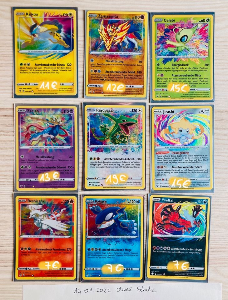 Amazing Rare Pokemon Karten, Original & Deutsch, Rayquaza, Celebi in Potsdam