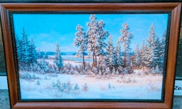 Gemälde - Schnee-Winterlandschaft - Tannenwald - im Holzrahmen in  Nordrhein-Westfalen - Moers | eBay Kleinanzeigen ist jetzt Kleinanzeigen