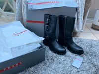 Original Prada Stiefel Schwarz Neu 37,5 37 Vibram Sohle Full Set Baden-Württemberg - Weinstadt Vorschau