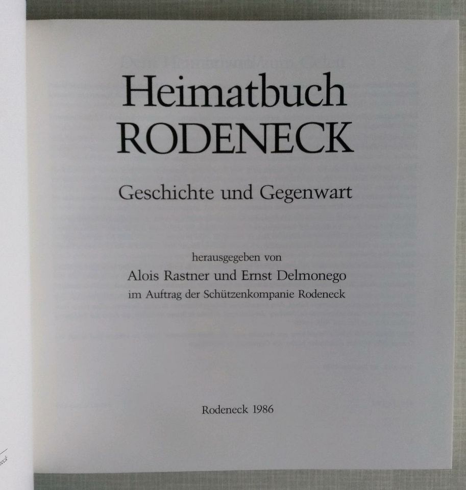 Heimatbuch Rodeneck in Würzburg