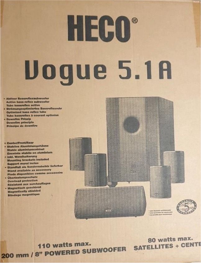 Heco Vogue soundsystem 5.1A hifi subwoofer Surround Lautsprecher in Lübeck