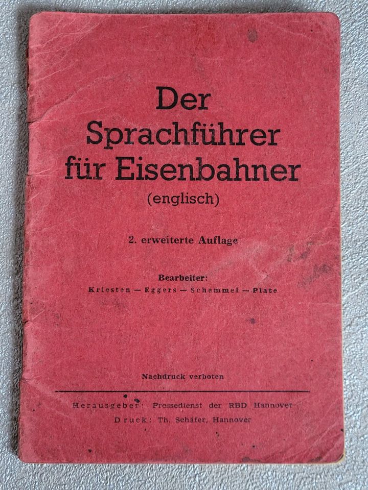 Der Sprachführer für Eisenbahner englisch 1946 - Rarität in Hameln