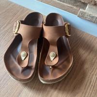 Birkenstock big buckle Cognac zehentrenner Gold 40 Hessen - Haiger Vorschau