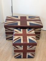 4 er Set Vintage Boxen mit Union Jack-Muster, Kunstleder, stabil Düsseldorf - Gerresheim Vorschau