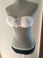 Bandeau Bikini weiß/schwarz mit Punkten, Träger abnehmbar Baden-Württemberg - Oberndorf am Neckar Vorschau