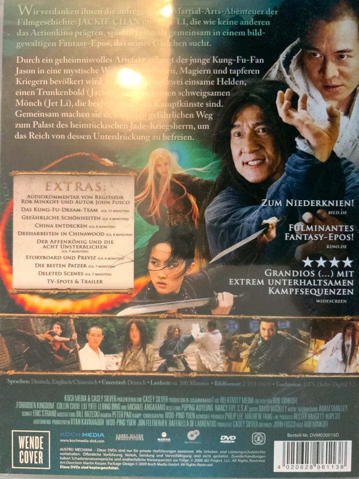 Forbidden Kingdom, Actionfilm Jackie Chan + Jet Li, DVD in Freiburg im Breisgau