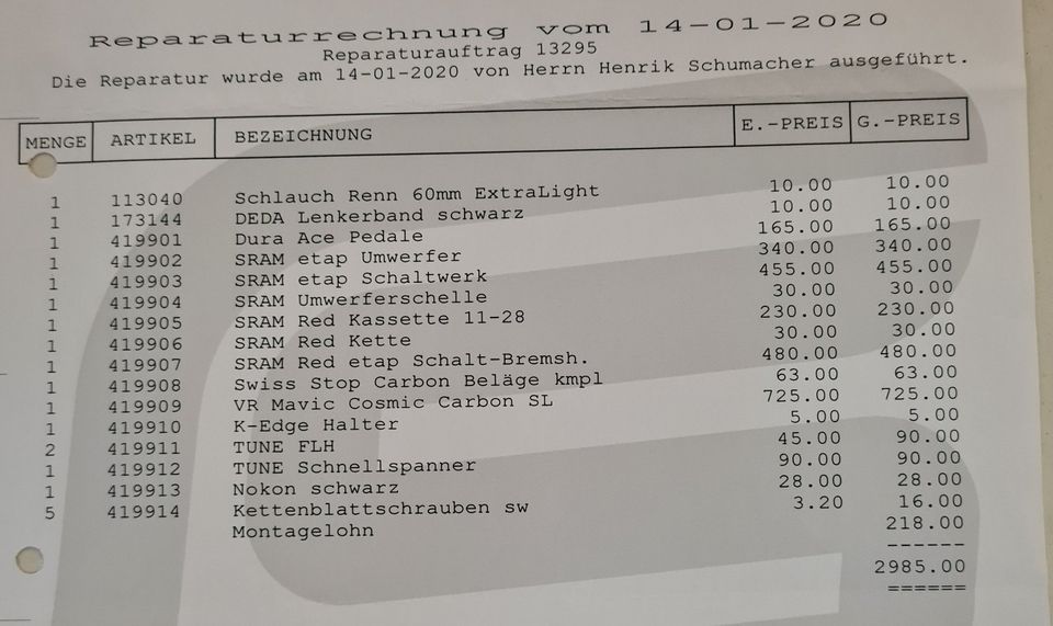 (GEKLAUT 26.5.) Rennrad PUNCH Titan RH 58,5 Carbon SL in Leverkusen