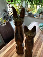 2 Katzenfiguren Deko sehr schön Holz Baden-Württemberg - Birenbach Vorschau