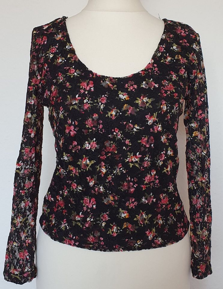 Top, bauchfrei, Croptop, Tally Weijl, 38, M, Blumen, durchsichtig in Aurich