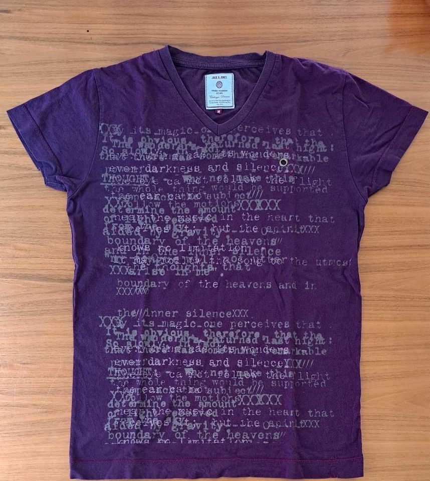 Jack & Jones T-Shirt - V- Ausschnitt - Größe M - Lila in Winsen (Luhe)