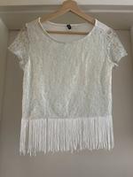 T-Shirt weiß spitze cropped kurz Niedersachsen - Oldenburg Vorschau