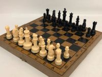 Schach Spiel Schachbrett 12x25 cm Vintage Holzklappschachbrett Bremen - Hemelingen Vorschau