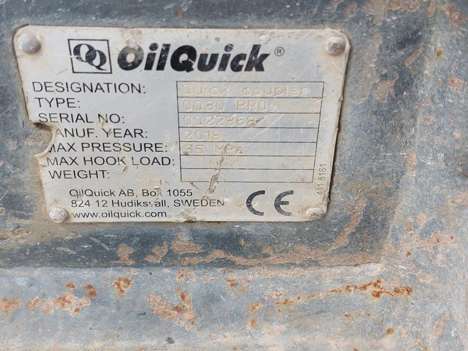 OilQuick, Vollhydr. Schnellwechsler OQ80, 25-45t, CASE EX300, Ref.Nr.: Z22099 in Baienfurt