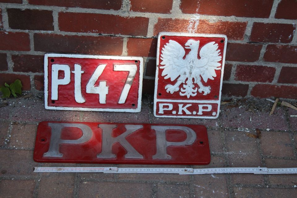 Lokschild PKP Pt 47, Guss & Alu, polnische Staatsbahn in Bernau