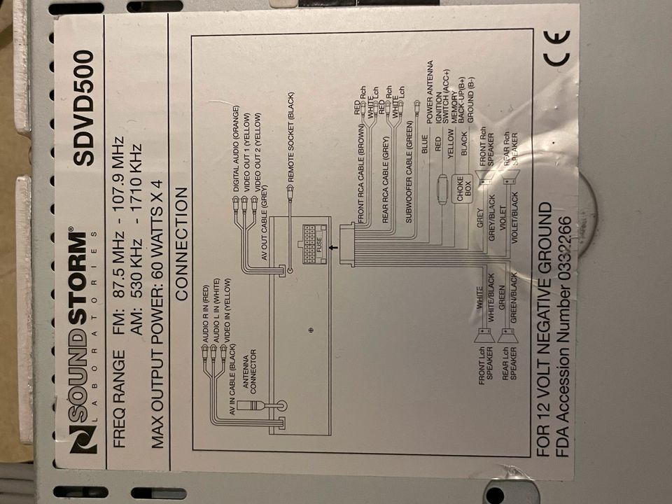 Original Sound Storm SDVD500 Radio Auto Pkw Mp3 Video LKW DVD in Ingolstadt