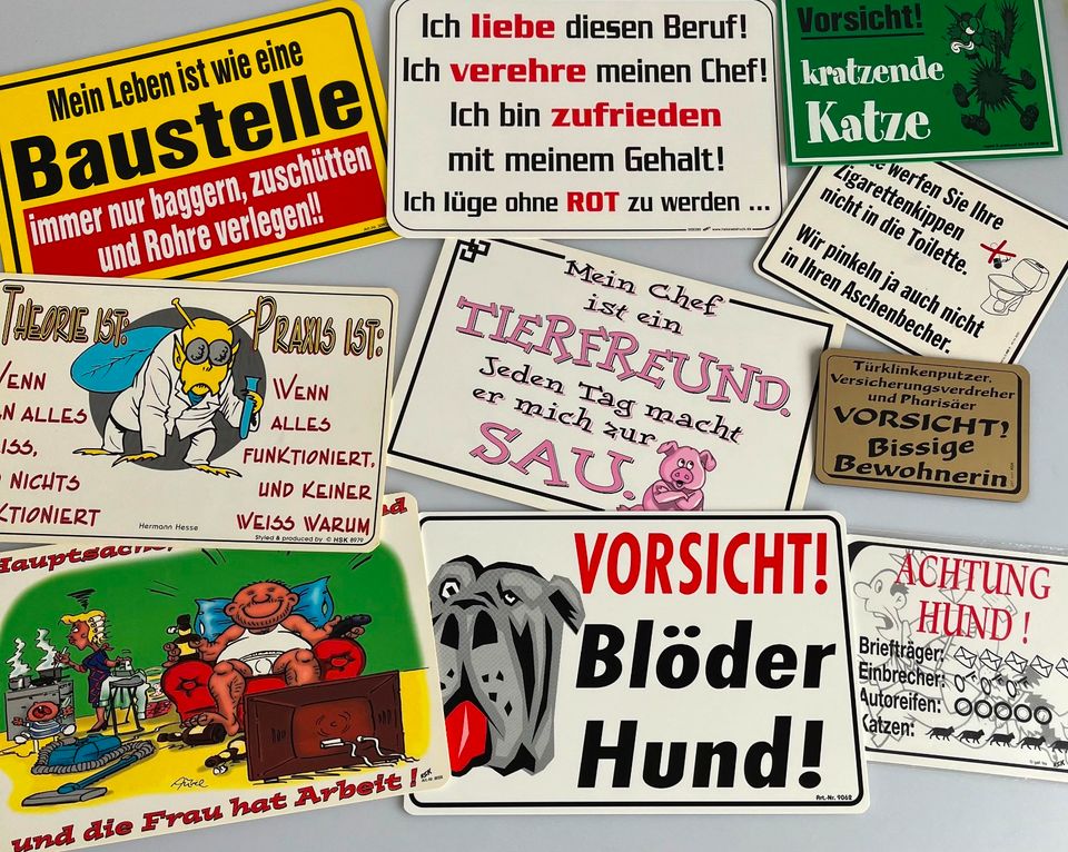 Lustige Sticker und Schilder in Roßbach Westerwald