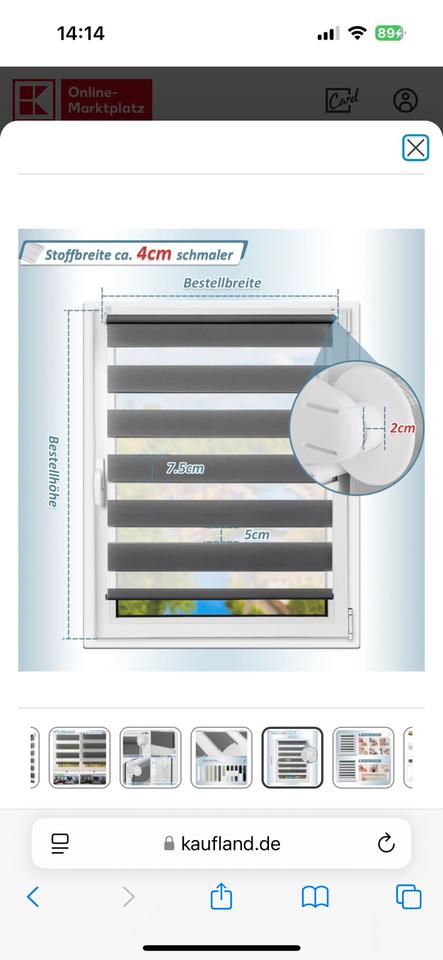 Doppelrollo 100x150 cm Duo Rollo Klemmfix ohne Bohren GRAU- NEU in Asperg