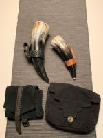 2x Trinkhorn  2x Taschen Stoff und Leder Fantasy Mittelalter Larp Nordrhein-Westfalen - Krefeld Vorschau