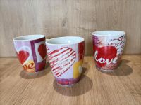 3 Kaffeebecher Tee Love Liebe Herzen Niedersachsen - Friedeburg Vorschau