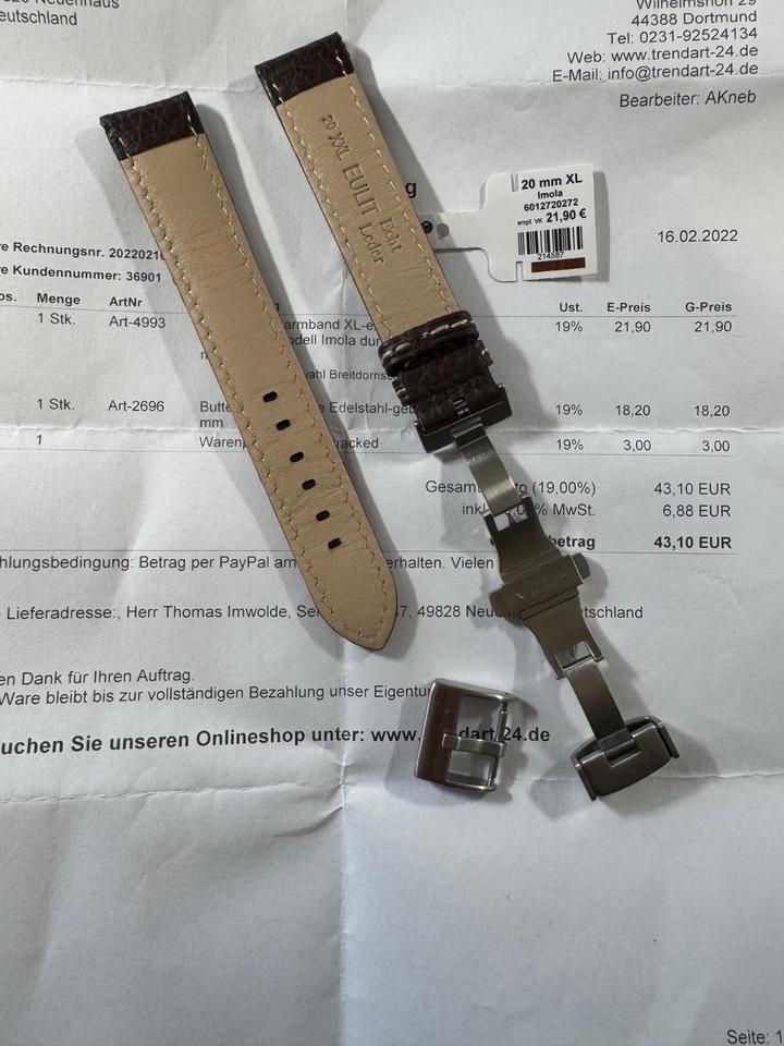 EULIT Uhrenarmband XL Retro-Look Modell Imola dunkelbraun in Osterwald