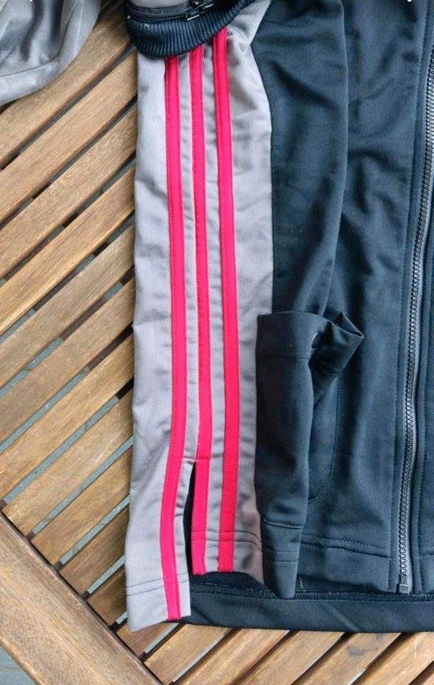 Adidas Adibreak Jacke Zipper Weste Schwarz Grau Rot L Retro 90s in Roßdorf