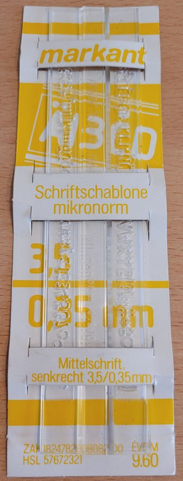 Markant Schriftschablone mikronorm Mittelschrift 3,5 / 0,35 mm in Dessau-Roßlau
