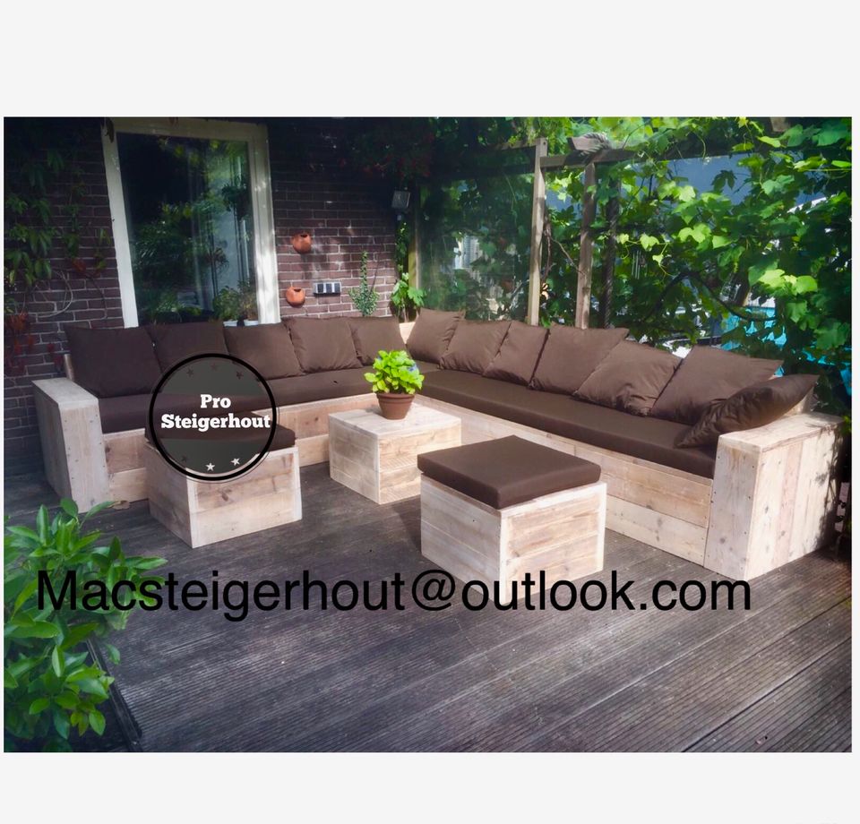 Gerüstholz Lounge-set Gartenmöbel Gartenset Lounge-sofa Ecklounge in Kleve