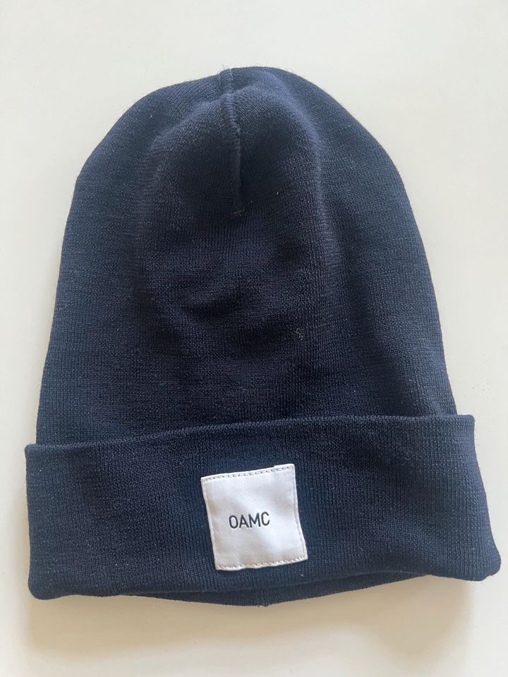 OAMC Navy 100% Wool Beanie Watch Cap in Nagold