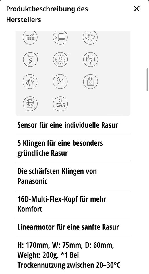 Panasonic Rasierer Premium Performance Shaver in Berlin