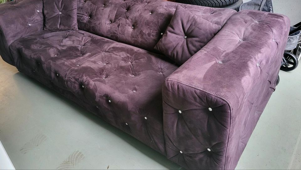 Sofa braun mit Strasssteinen, Vintage in Kerpen