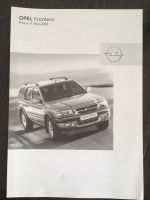 GM Opel Frontera B 2003 Prospekt Faltblatt Broschüre Preisliste Nordrhein-Westfalen - Kall Vorschau