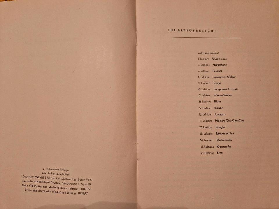 Tanzen möchte ich - Tanzanleitung (1958) Elfriede und Werner Graf in Kesselsdorf