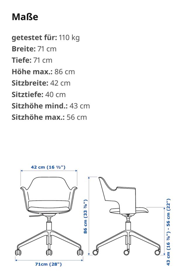Schreibtischstuhl, Konferenzstuhl Ikea in Schweinfurt