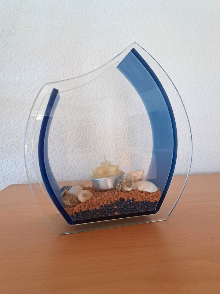 Deko Vase mit Teelicht und Muscheln in Küps