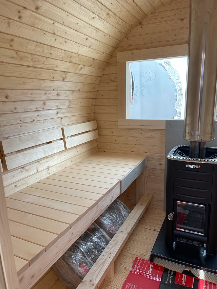 Sauna mit Vorraum 300cm Holzofen Harvia in Wandlitz