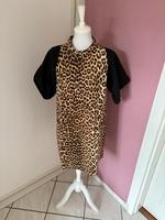 Kleid Leo Animal schwarz beige braun L Kragen Zara Unikat Sommer Kiel - Mitte Vorschau