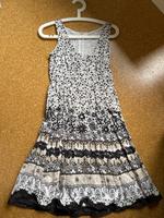 Zero: Sommer-Kleid weiß, beige, grau, Blüten, Ornamente - Gr. 34 Hessen - Vellmar Vorschau
