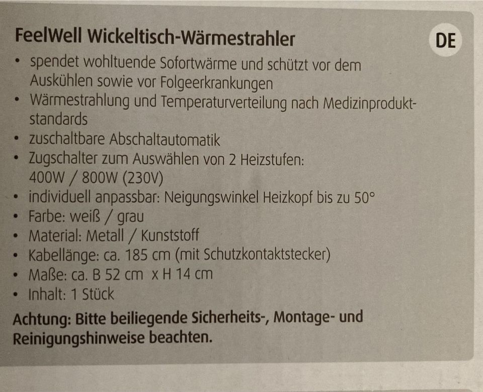 Reer FeelWell Wickeltisch Wärmestrahler in Weinheim