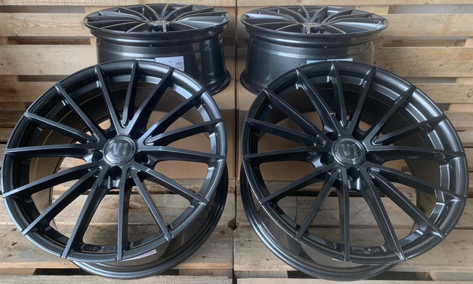 19 Zoll V1 Wheels V2 Grau für Skoda Octavia 1Z 5E NX RS Superb Yeti VW Beetle Golf 5 6 7 8 1K 1KM AU GTE GTI GTD R TCR E-Golf Plus Sportsvan Eos Jetta Passat 3C B6 B7 B8 Phaeton Tiguan Touran in Rodgau