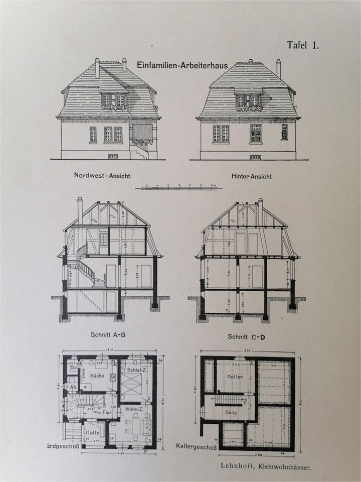 Neuzeitl. Kleinwohnhäuser Sammlg. Bauzeichnungen Verl.v.B.F.Voigt in Spreenhagen