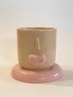 Selbst getöpferte Pink Lippen Keramiktasse mit Untersetzer Hessen - Kefenrod Vorschau