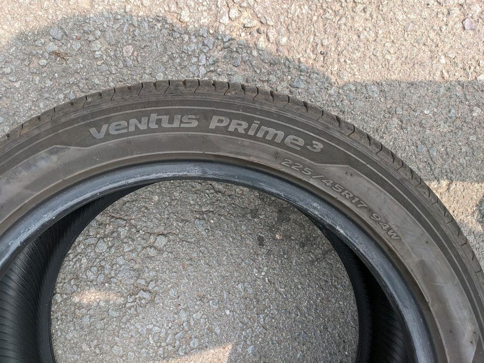 2 Reifen Hankook Ventus Prime 3 Sommer 225/45R17 94W 6,5mm in Gotha