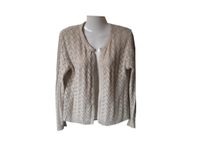 Strickjacke Cardigan Glitzer Lurex Ajourmuster beige Gr. S Niedersachsen - Sarstedt Vorschau