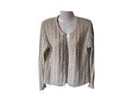 Strickjacke Cardigan Glitzer Lurex Ajourmuster beige Gr. S Niedersachsen - Sarstedt Vorschau